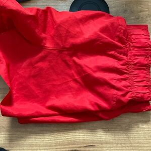Red athletic shorts
